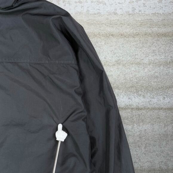 Vintage 90s Adidas Windbreaker Jacket Mens L Black White Stripes Polyester Zip - Picture 4 of 5